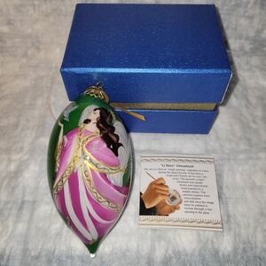 Pier 1 "Li Bien" Angel Pink and Green Ornament 2014